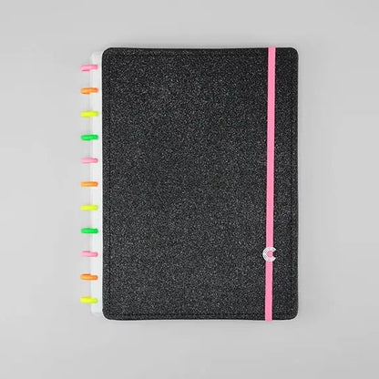 Caderno Grande- Caderno Inteligente - Let's Glitter Neon Black 80 Folhas 90g/m²