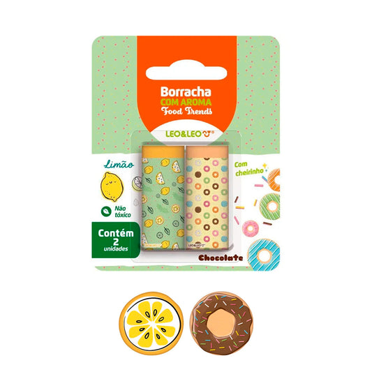 Borracha c/ Aroma - Leo&Leo - Food Trends 2 Unidades Limão e Chocolate