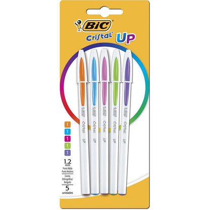 Caneta Esferográfica - Bic - Cristal Up Ponta média 1.2mm 5 Cores Vivas