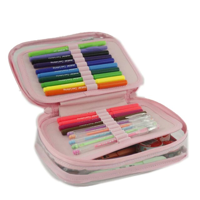 Estojo Box - Sabra - 100 pens - Cristal Rosa Bebê