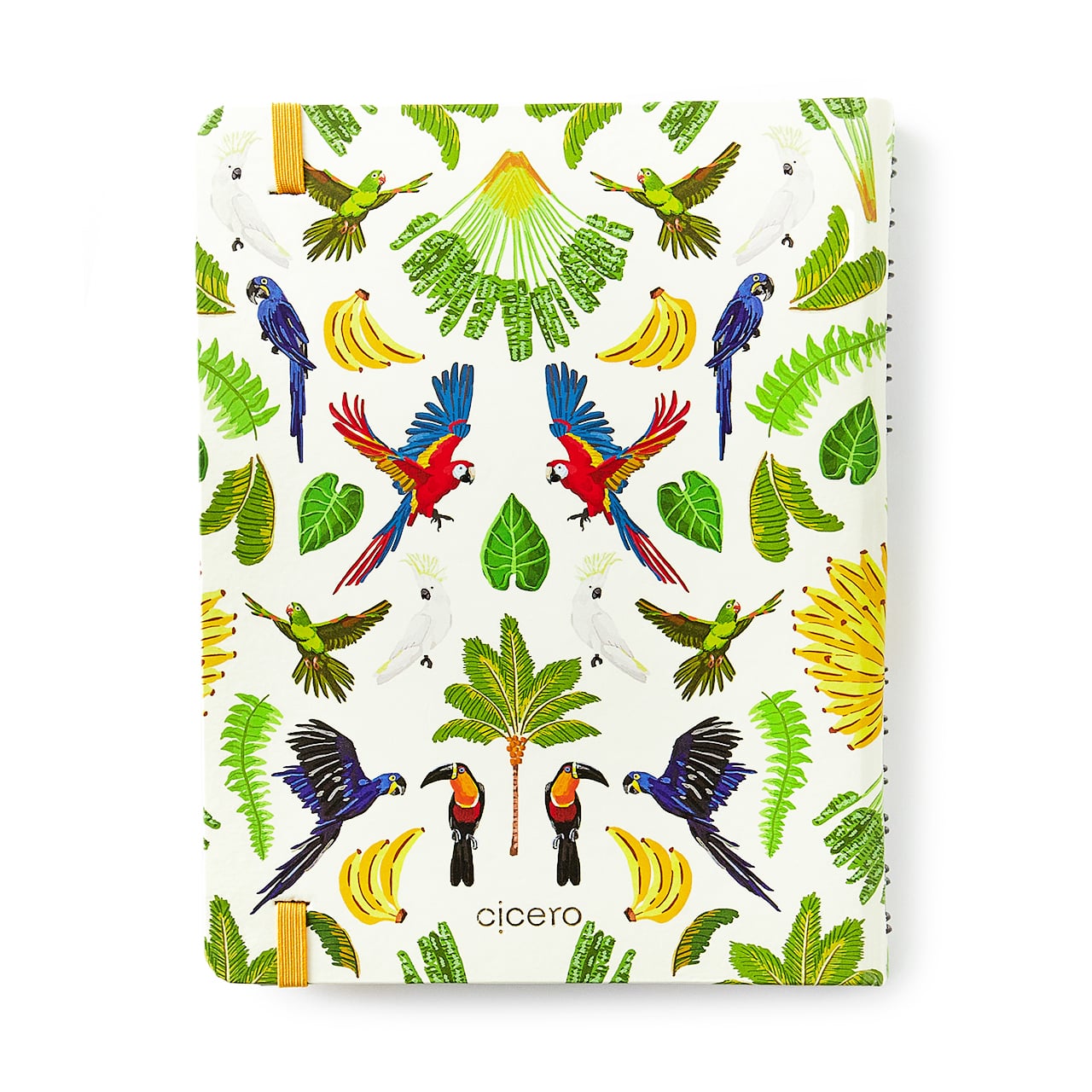 Caderno Organizador - Cícero - Duo Pássaros Pautado & Pontado A5 Floresta Tropical Branco