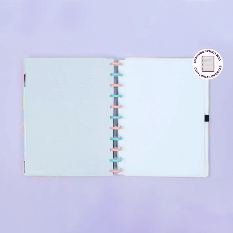 Caderno G+ - Caderno Inteligente - Arco-ìris Pastel Linhas Brancas Special Edition 140Fls 90g/m²