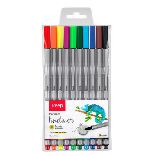 Caneta Fineliner - Keep - 10 Cores