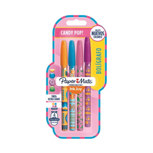 Caneta Esferográfica - Paper Mate - Candy Pop c/ Tampa 4 Cores 1.00mm