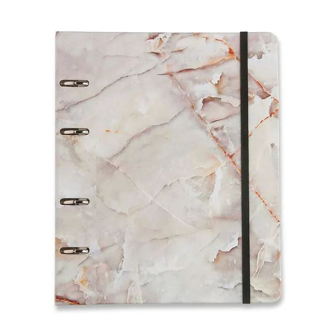 Caderno Criativo Argolado 17x24 Pautado - Cícero - Mármore Branco