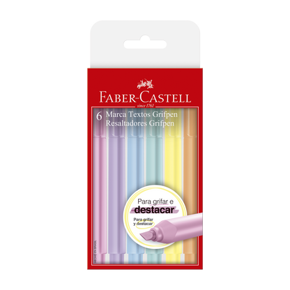 Marca Texto - Faber-Castell - Grifpen Estojo com 6 unidades Tons Pastel