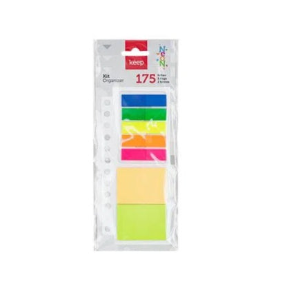 Kit Organizer - Keep - 5 Flags + 2 Blocos Adesivos Neon 175FL - EI030