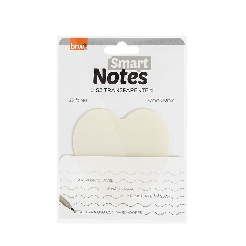 Bloco Adesivo - BRW - Smart Notes s2 Transparente 70x70mm 20 Folhas