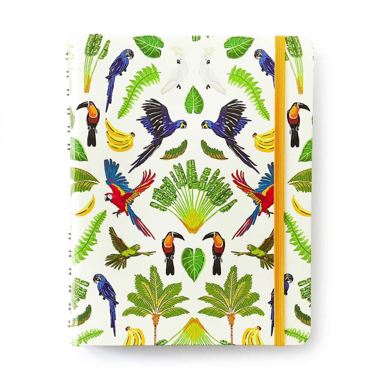 Caderno Organizador - Cícero - Duo Pássaros Pautado & Pontado A5 Floresta Tropical Branco