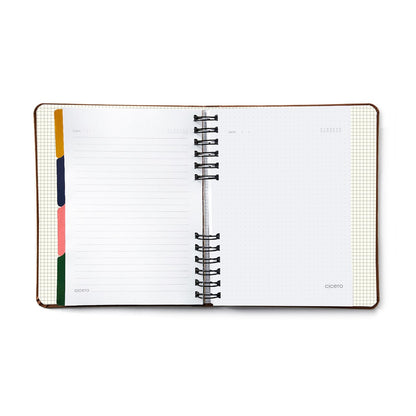 Caderno Organizador - Cícero - Duo Pássaros Pautado & Pontado A5 Floresta Tropical Branco