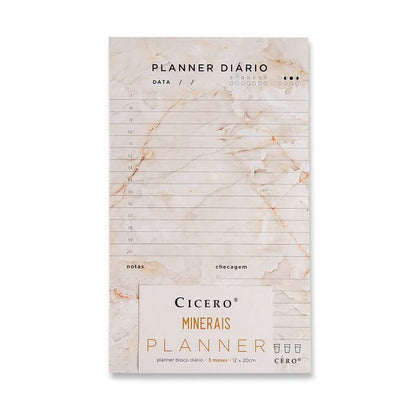 Planner Bloco Diário - Cícero - Mármore Branco