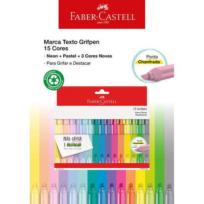 Marca Texto - Faber-Castell - Grifpen Estojo com 15 unidades