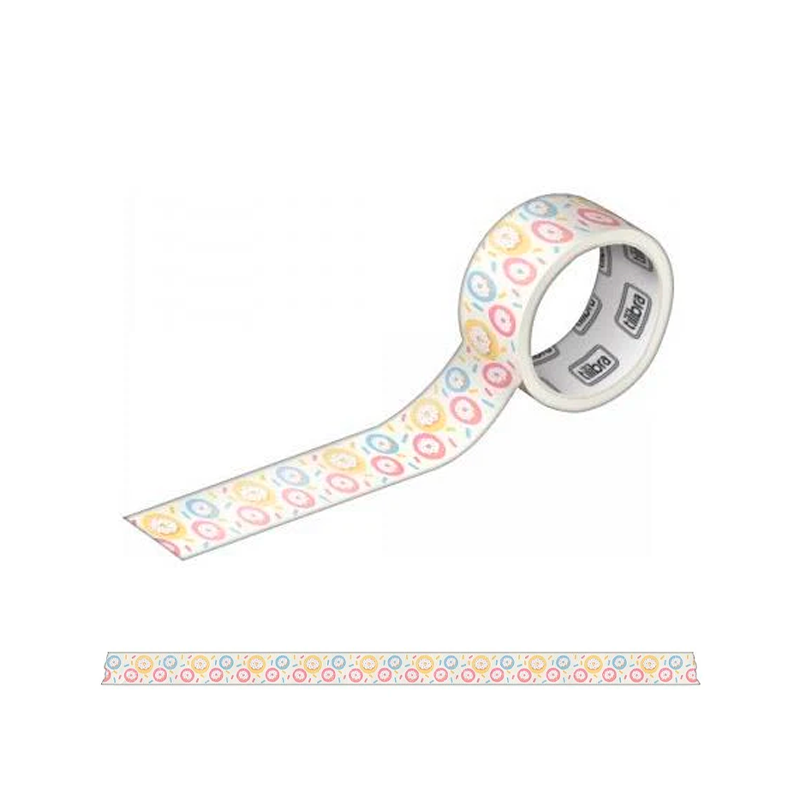 Mini Washi Tape - Tilibra - Panda 5 Rolos 12mmx3m c/ Dispenser