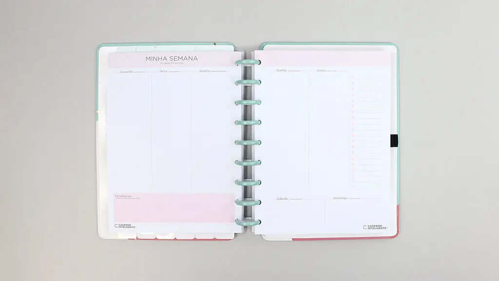 Planner Permanente - Caderno Inteligente - Acqua Glam 93 Folhas 120g/m²