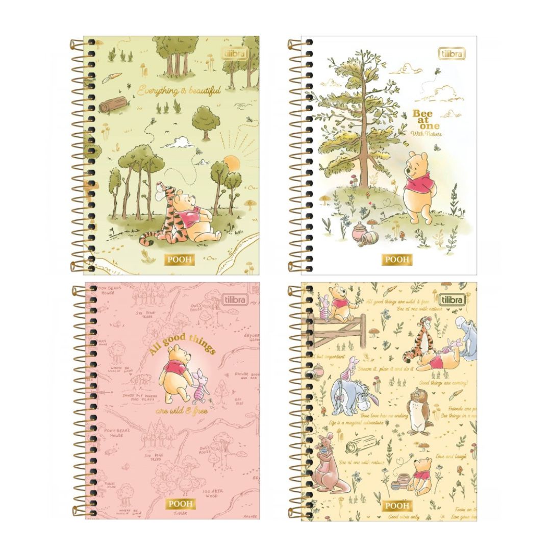 Caderno Colegial - Tilibra - Pooh  10 Matérias c/ 160 Folhas