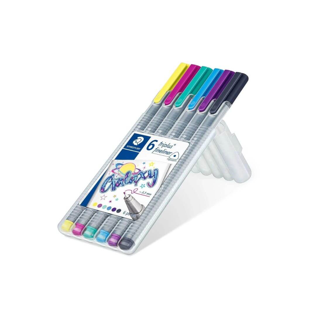 Caneta Fineliner - Staedtler - 0,3mm - 6 Cores Triplus Galaxy