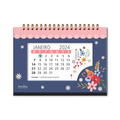 Calendário de Mesa 2024 - Fina Ideia - Buquê Porta-Retrato