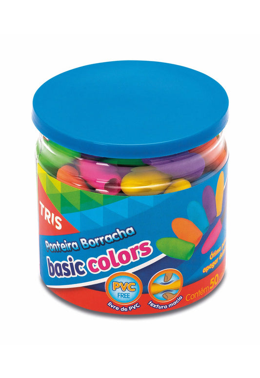 Borracha Ponteira - Tris - Basic Colors 50 unidades