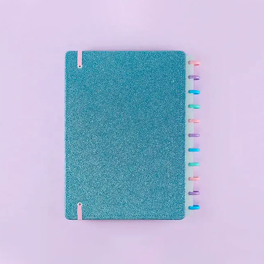 Caderno Grande - Caderno Inteligente - Let's Glitter Ocean Blue 80 Folhas 90g/m²