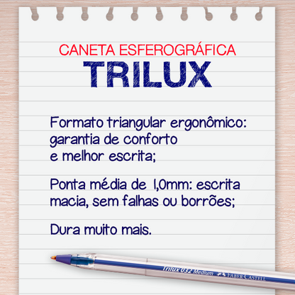 Caneta Esferográfica - Faber-Castell - Trilux 032 Media 1.0mm