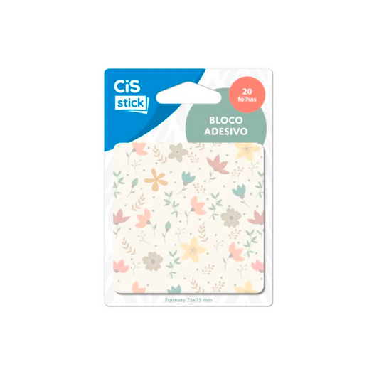 Bloco Adesivo - CIS Stick - Decorado Flores 75x75mm 20 Folhas