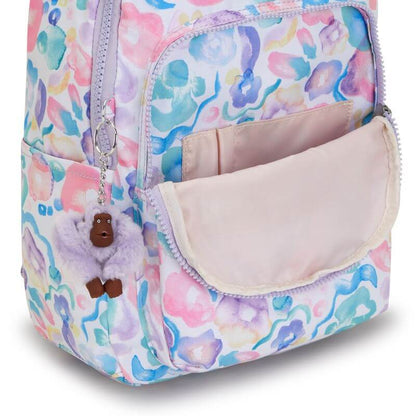 Mochila Seoul S - Kipling - Aqua Flowers