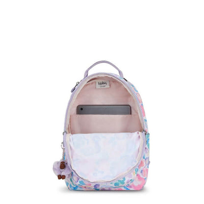 Mochila Seoul S - Kipling - Aqua Flowers