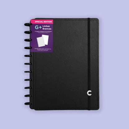 Caderno G+ - Caderno Inteligente - Linhas Brancas Black Special Edition 140Fls