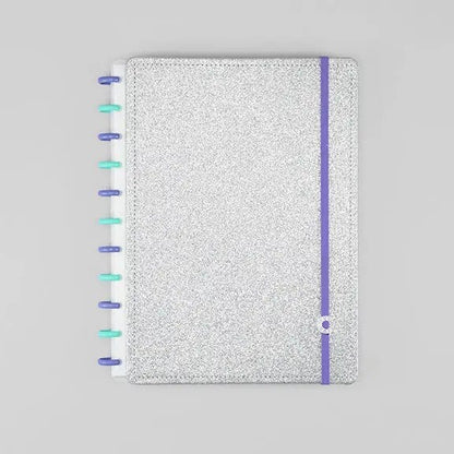 Caderno Grande- Caderno Inteligente - Let's Glitter Silver 2.0 80 Folhas 90g/m²