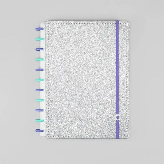 Caderno Grande- Caderno Inteligente - Let's Glitter Silver 2.0 80 Folhas 90g/m²