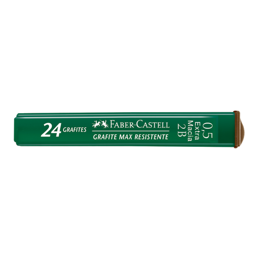 Grafites 0.5mm 2B - Faber-Castell - 1 Tubo com 24 unidades - Polymer