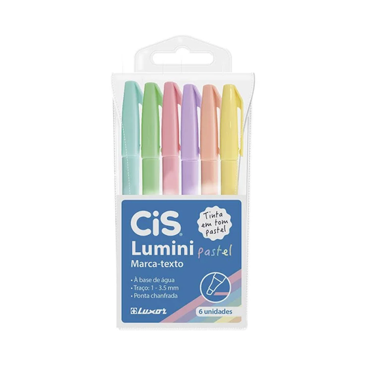 Marca-Texto - CIS - Lumini Pastel Estojo c/ 6 Cores