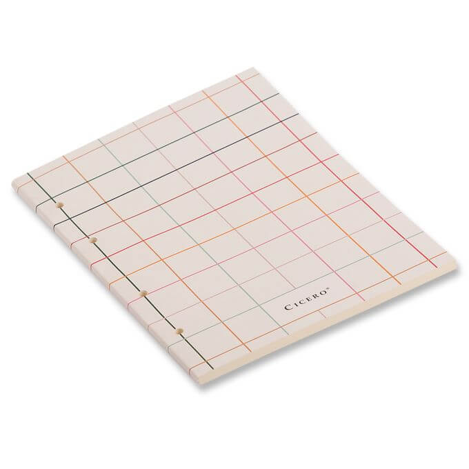 Refil Caderno Argolado - Cícero - Quadriculado Off White Pautado