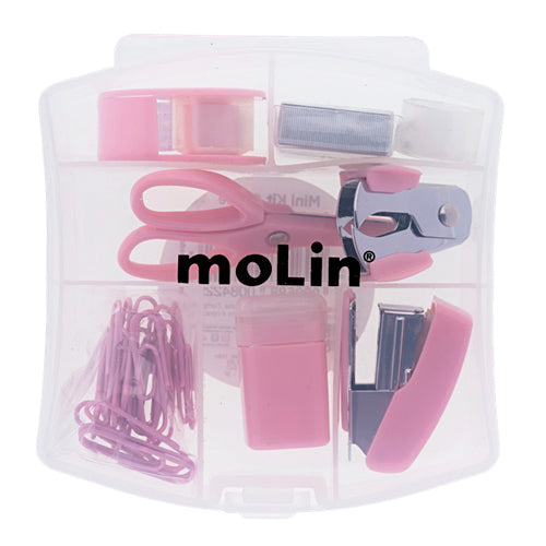 Kit Mini Office - Molin - Rosa 9 Itens