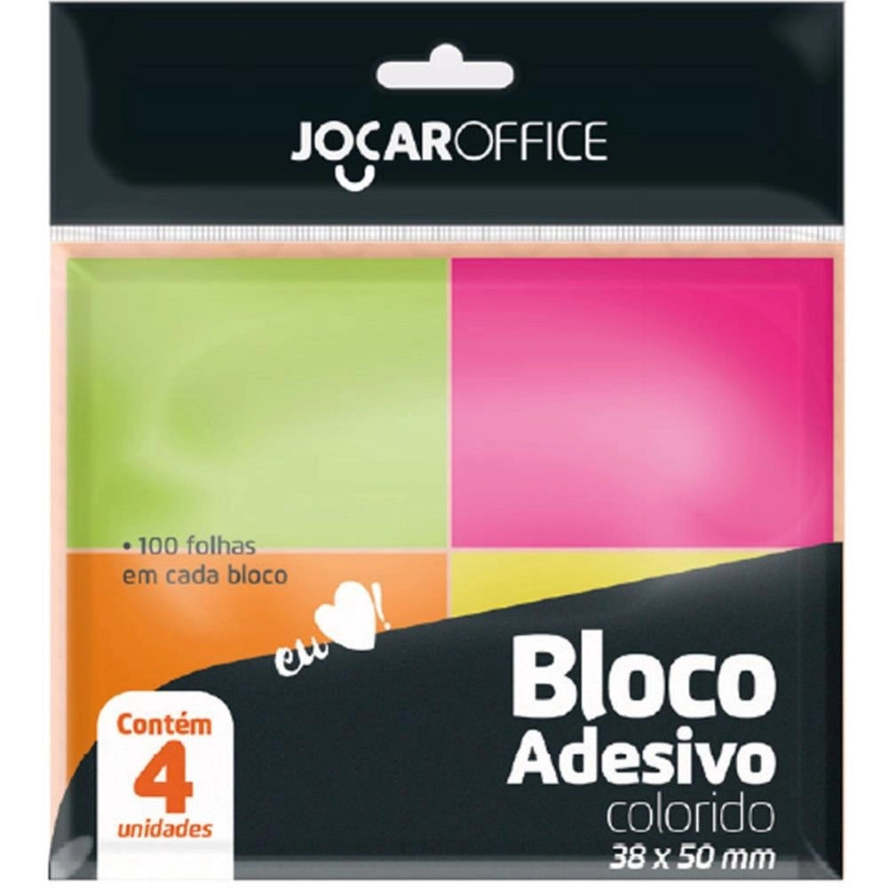 Bloco Adesivo - Jocar Office - Colorido 38 x 50mm