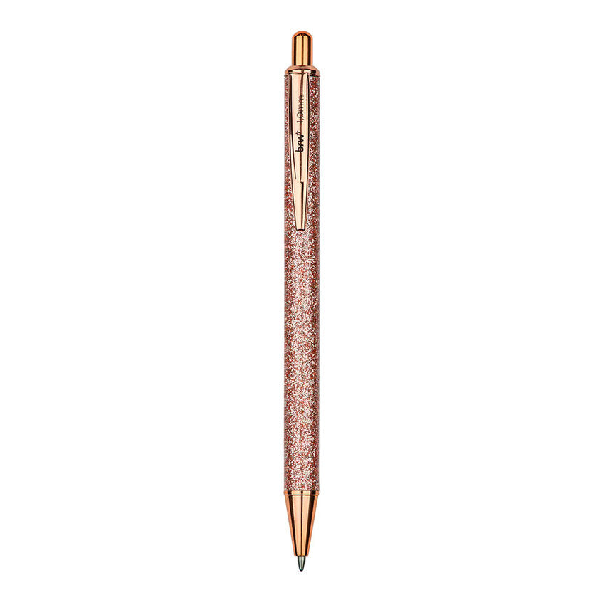 Caneta Esferográfica Metálica - BRW - Caixa Presente c/ 2 Unidades 1.0mm Glitter e Rose Gold