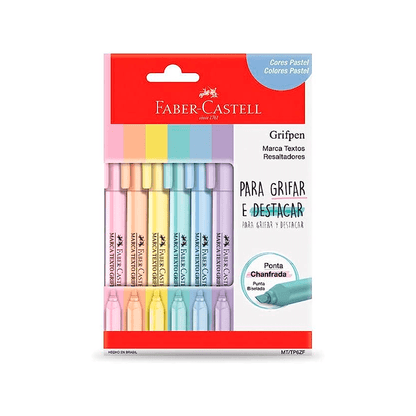 Marca Texto - Faber-Castell - Grifpen Estojo com 6 unidades Tons Pastel