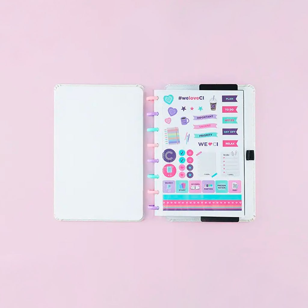 Caderno A5 - Caderno Inteligente - Let's Glitter Colorful 80 Folhas 90g/m²