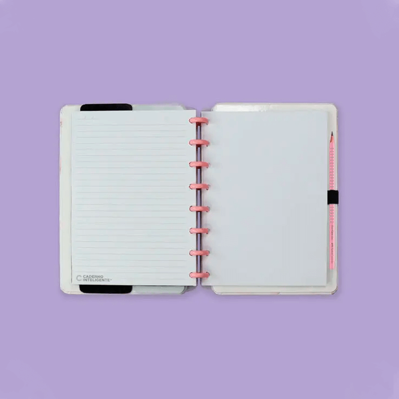 Caderno A5 - Caderno Inteligente - Pink Marble Dream 80 Folhas 90g/m²