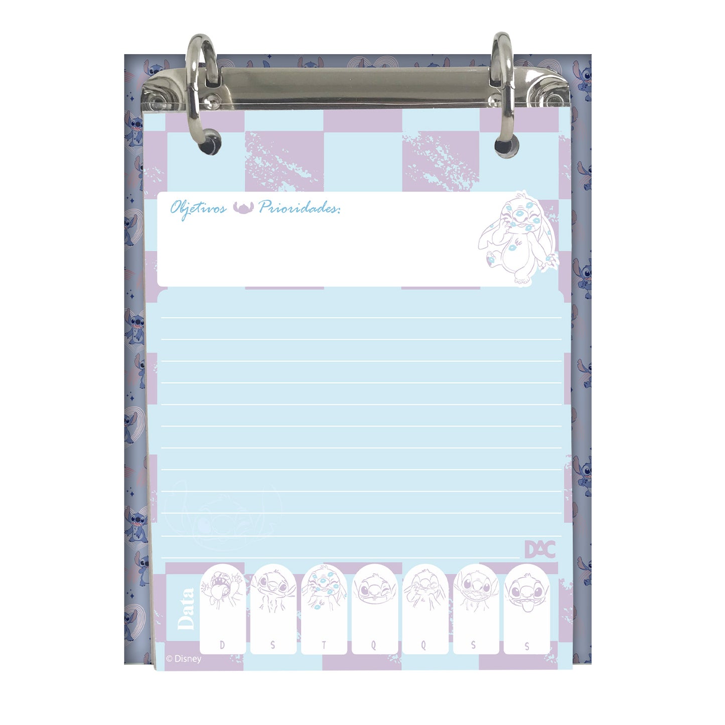 Caderno Argolado Mini - DAC - Stitch- Vertical