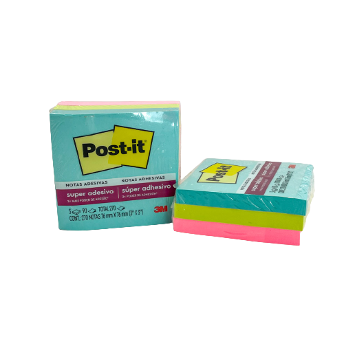 Bloco de Notas Adesivas - Post-it 3M - Coleção Supernova 3 Blocos c/ 90FLS 76 x 76mm