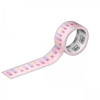 Mini Washi Tape - Tilibra - Candy 5 Rolos 12mmx3m c/ Dispenser