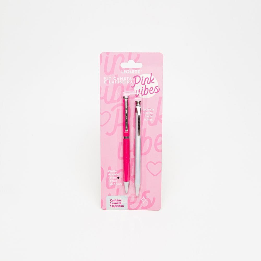 Kit Pink Vibes - LeoArte - Blister c/ 1 Lapiseira 0,7mm e 1 Caneta 1,0mm