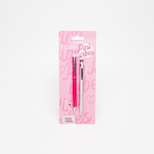 Kit Pink Vibes - LeoArte - Blister c/ 1 Lapiseira 0,7mm e 1 Caneta 1,0mm