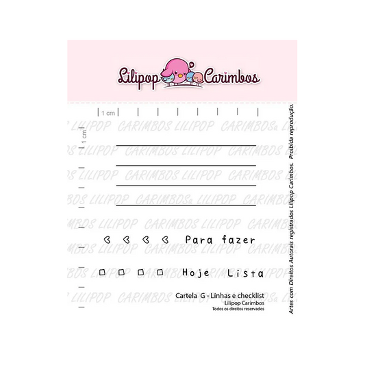 Cartela de Carimbos - Lilipop - G Linhas e checklist