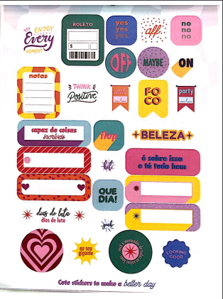 Bloco de Adesivos - Tilibra - 390+ Adesivos Planner Grafon