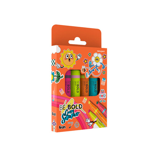 Marca Texto Be Bold - Newpen - Crazy Summer c/ 6 Cores