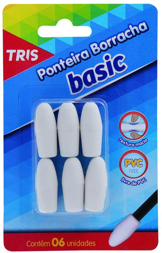 Borracha Ponteira - Tris - Basic 6 unidades