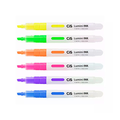 Marca Texto - CIS - Lumini Ink Neon c/ 6 Cores