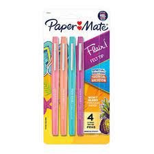 Caneta Hidrocor - Paper Mate - Flair 4 Cores Tropical Vacation